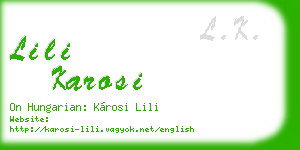 lili karosi business card