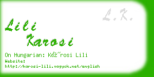 lili karosi business card